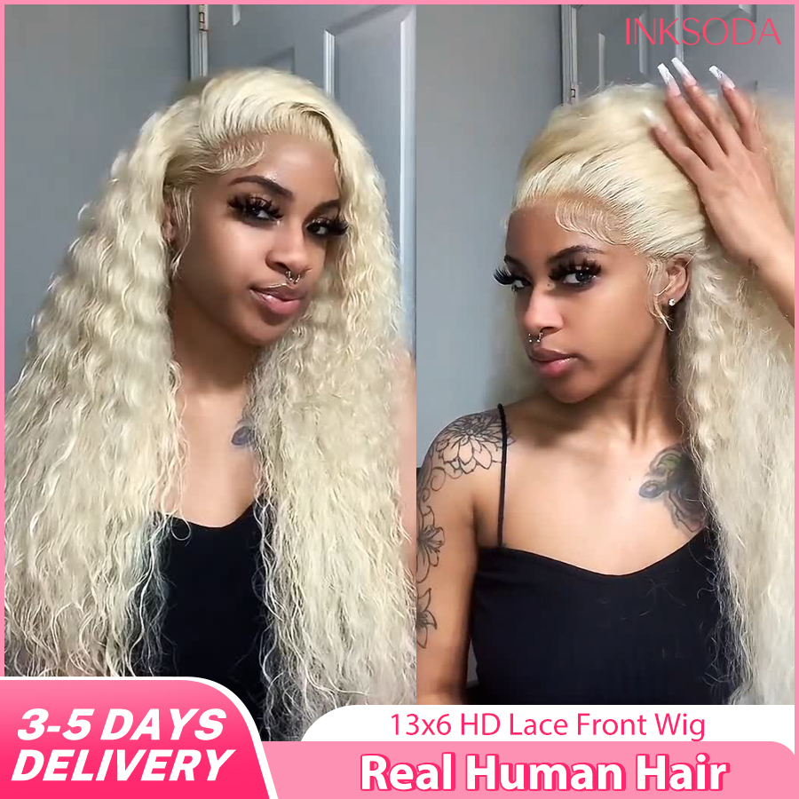 Lace Front Wigs - 220% Yoğunluk 613 Sarı 13x6 13x4