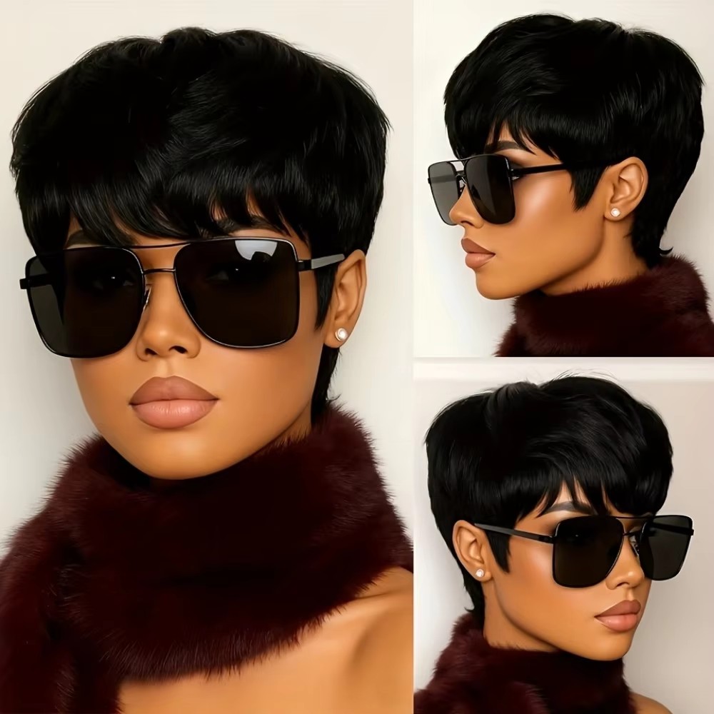 Short Pixie Cut Wig Human Hair Cheap - Kadın Kısa Pixie Kesim Gerçek Saç
