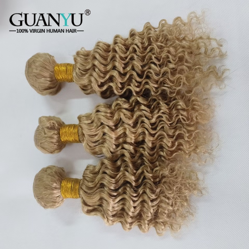 Deep Wave 3 Bundles With Closure - # 27 Bal Sarışın Derin Dalga