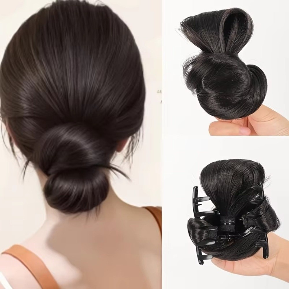 Claw Clip Messy Bun Hair Piece - Doğal Sentetik Saç Topuz Peruk Kabarık