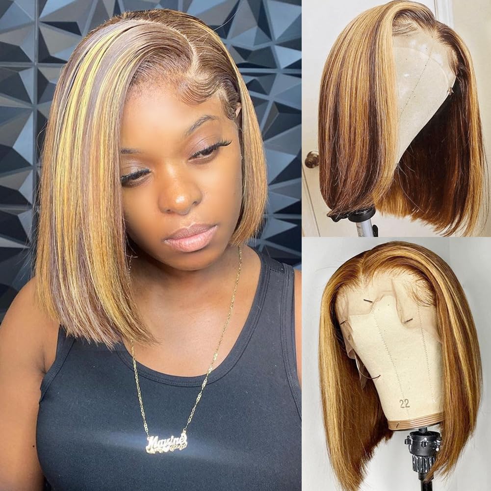 Pre Parted 13X4 Lace Front Bob Wig - Bob Peruk Gerçek Saç 13x4 HD