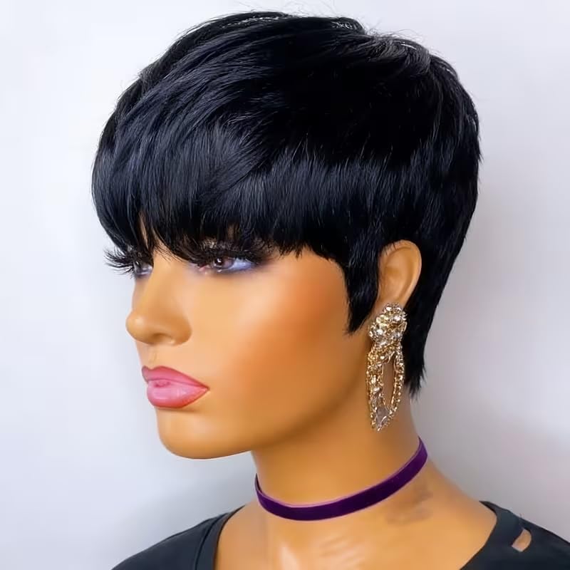 Short Pixie Cut Wig Human Hair Cheap - Kadınlar İçin Kısa Pixie Kesim Gerçek