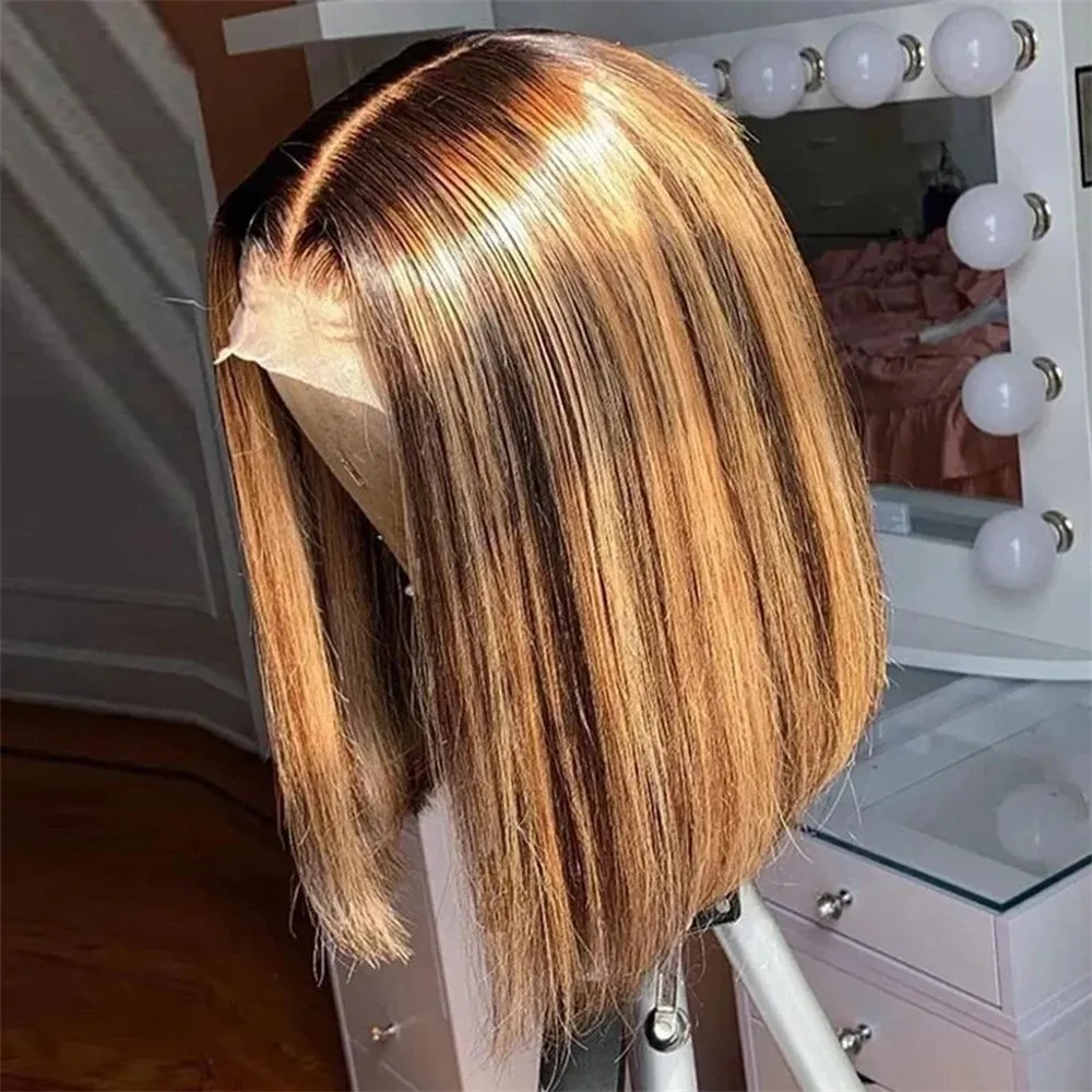 Glueless Wear And Go Human Hair Wig - Bal Sarısı Bob Peruklar Gerçek Saç
