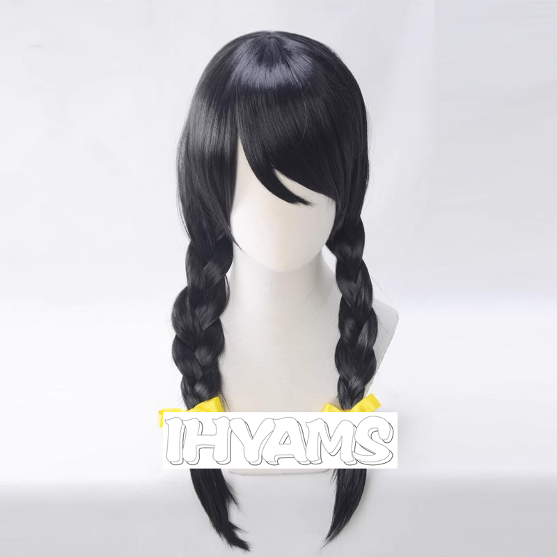 Synthetic Braided Wigs For Black Women - Bakemonogatari Hanekawa Tsubasa Peruk Cosplay Siyah