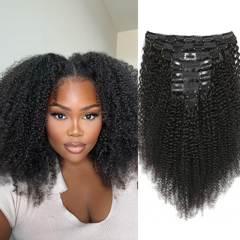 Seamless Clip In Hair Extensions Human Hair - Afro İnsan Saç Uzantıları Klip 100%