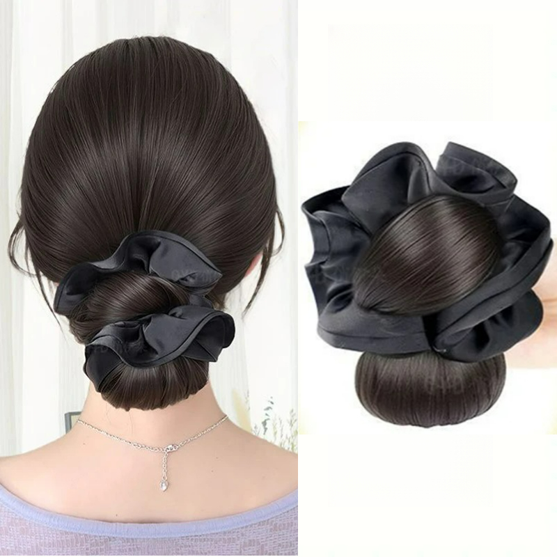 Claw Clip Messy Bun Hair Piece - Yeni Sentetik Saten Saç Tokası Topuz,