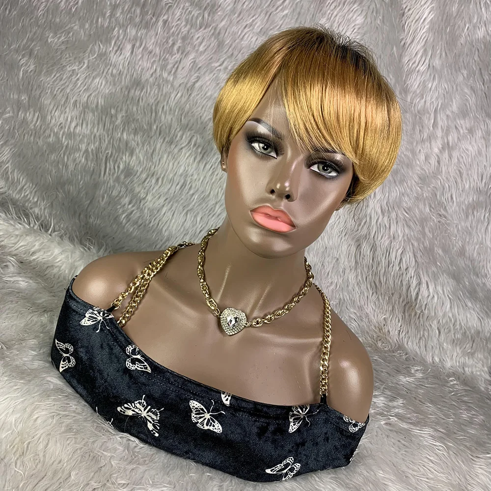 Short Pixie Cut Wig Human Hair Cheap - 8 inç Kısa Remy Saç Peruk