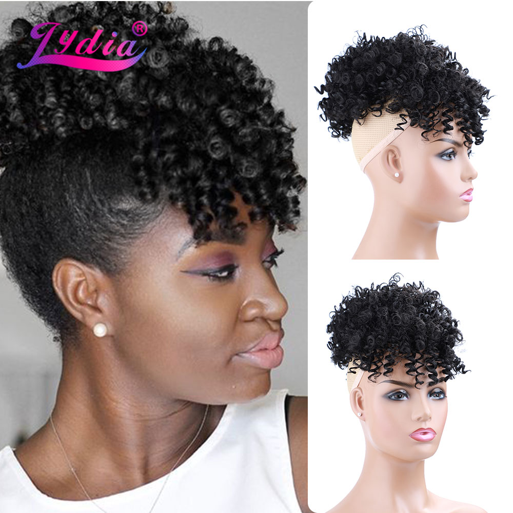 Drawstring Afro Curly Puff Ponytail - Lydia İpli Sentetik Yüksek Puf Afro