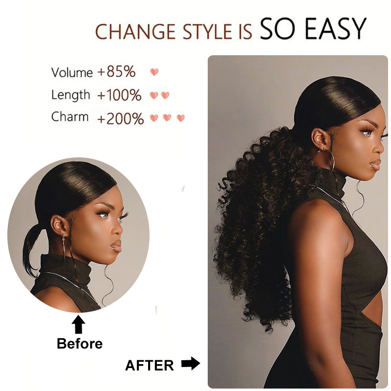 Uzun Kıvırcık İpli At Kuyruğu  - Drawstring Afro Curly Puff Ponytail incelemesi ve fiyatı