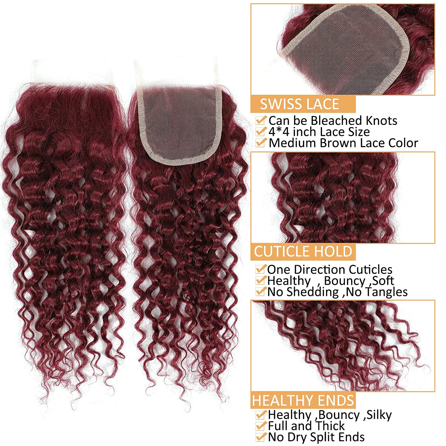 12A Su Dalgası Demetleri, 99J  - Deep Wave 3 Bundles With Closure incelemesi ve fiyatı