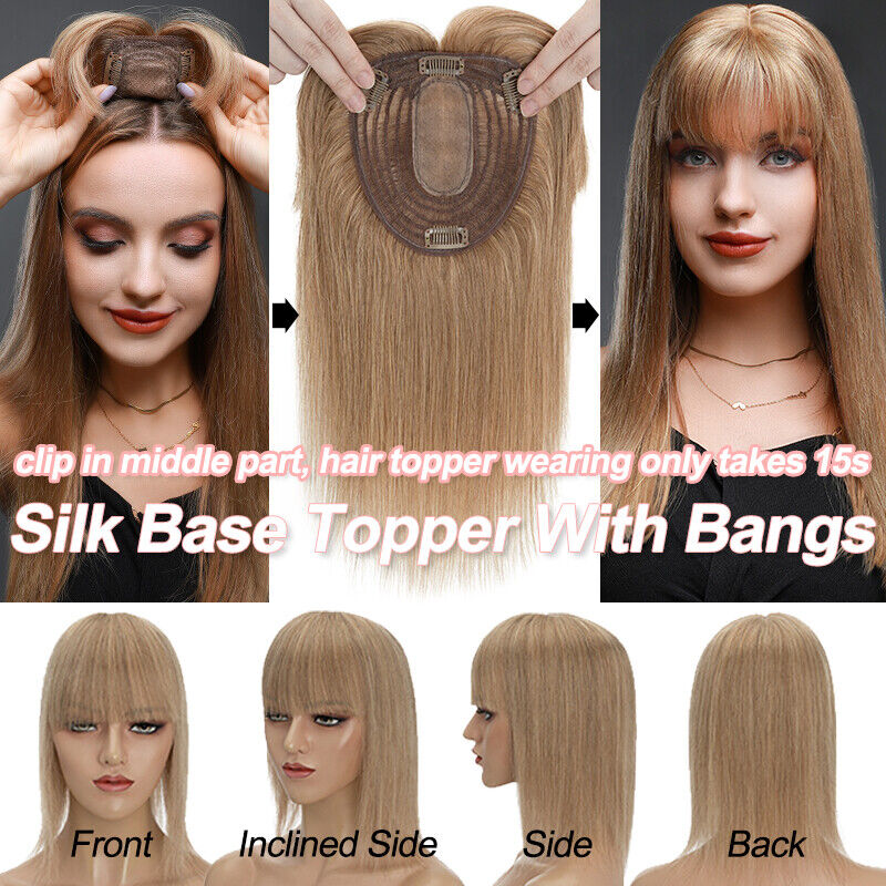 Kadın peruk ipek taban Topper  - Seamless Clip In Hair Extensions Human Hair incelemesi ve fiyatı