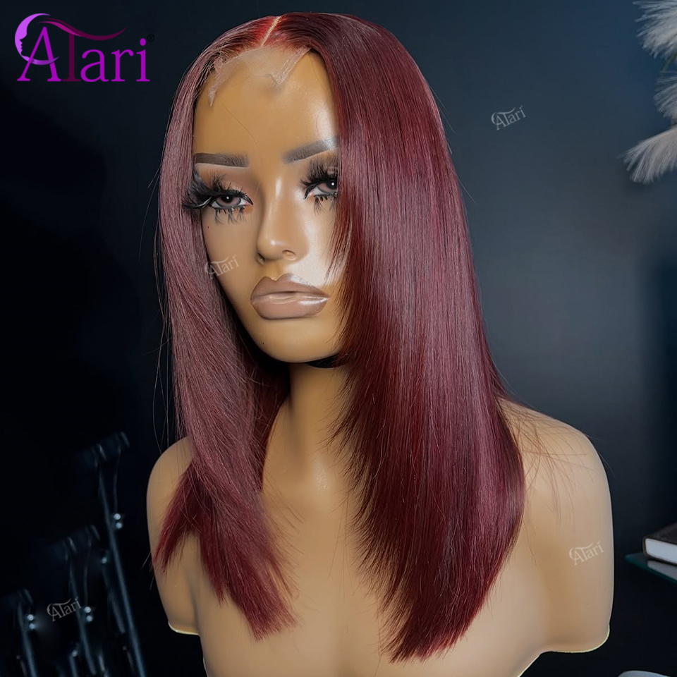 99J Bordo Yükseltme 13x4 Tam D - Pre Parted 13X4 Lace Front Bob Wig incelemesi ve fiyatı