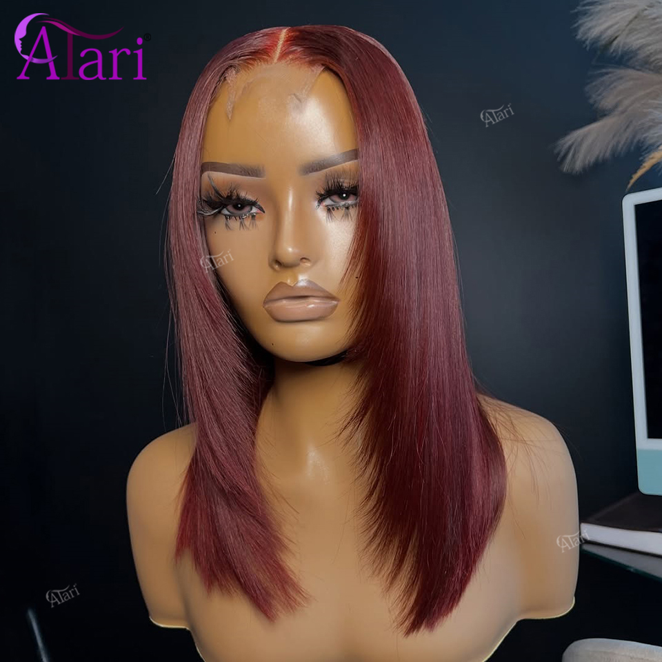 99J Bordo Yükseltme 13x4 Tam D - Pre Parted 13X4 Lace Front Bob Wig incelemesi ve fiyatı