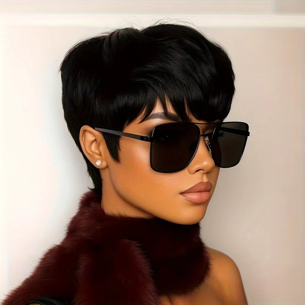 Kadın Kısa Pixie Kesim Gerçek  - Short Pixie Cut Wig Human Hair Cheap incelemesi ve fiyatı