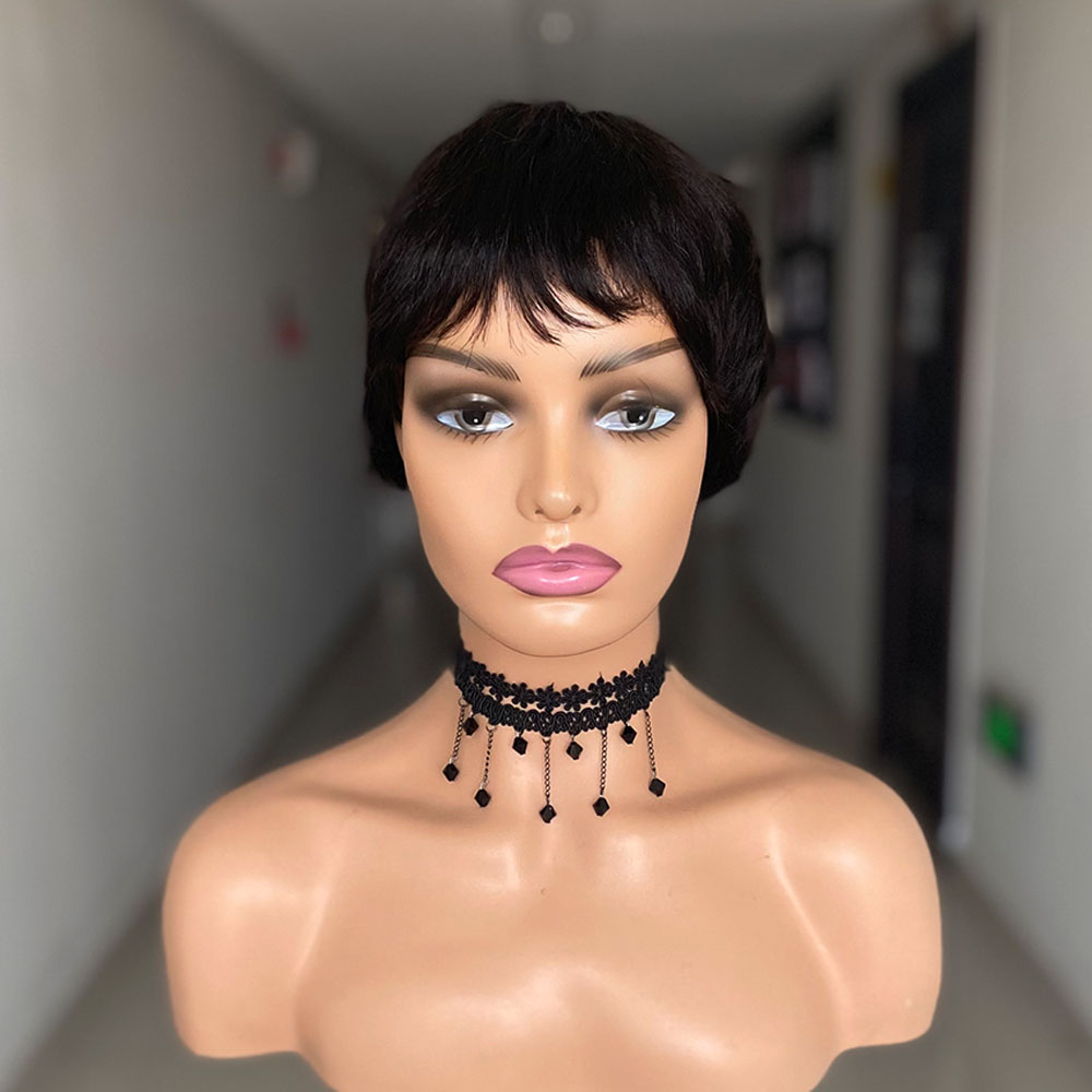 Kısa Düz İnsan Saç Peruk Doğal - Short Pixie Cut Wig Human Hair Cheap incelemesi ve fiyatı