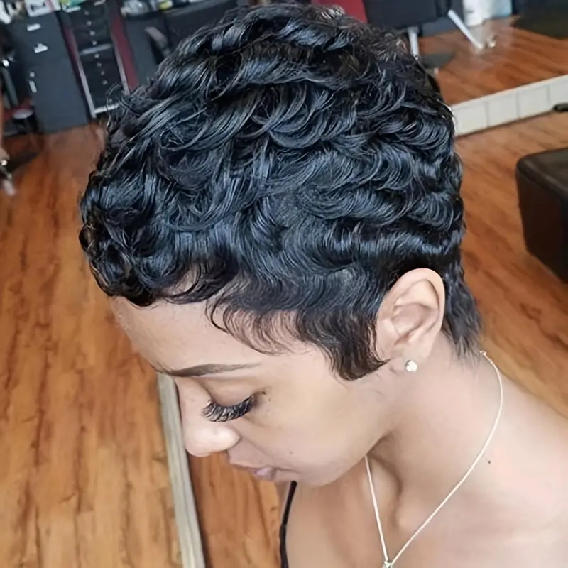 Kısa Bob Pixie Kesim Peruk Kıv - Short Pixie Cut Wig Human Hair Cheap incelemesi ve fiyatı