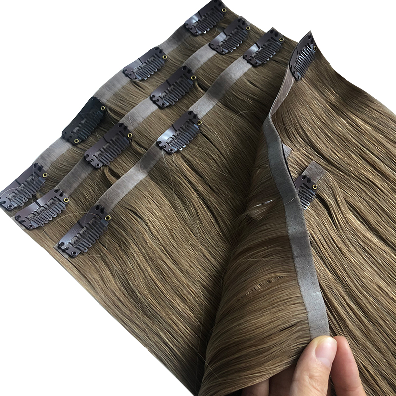 Düz Görünmez PU Klip Tam Kafa  - Seamless Clip In Hair Extensions Human Hair incelemesi ve fiyatı