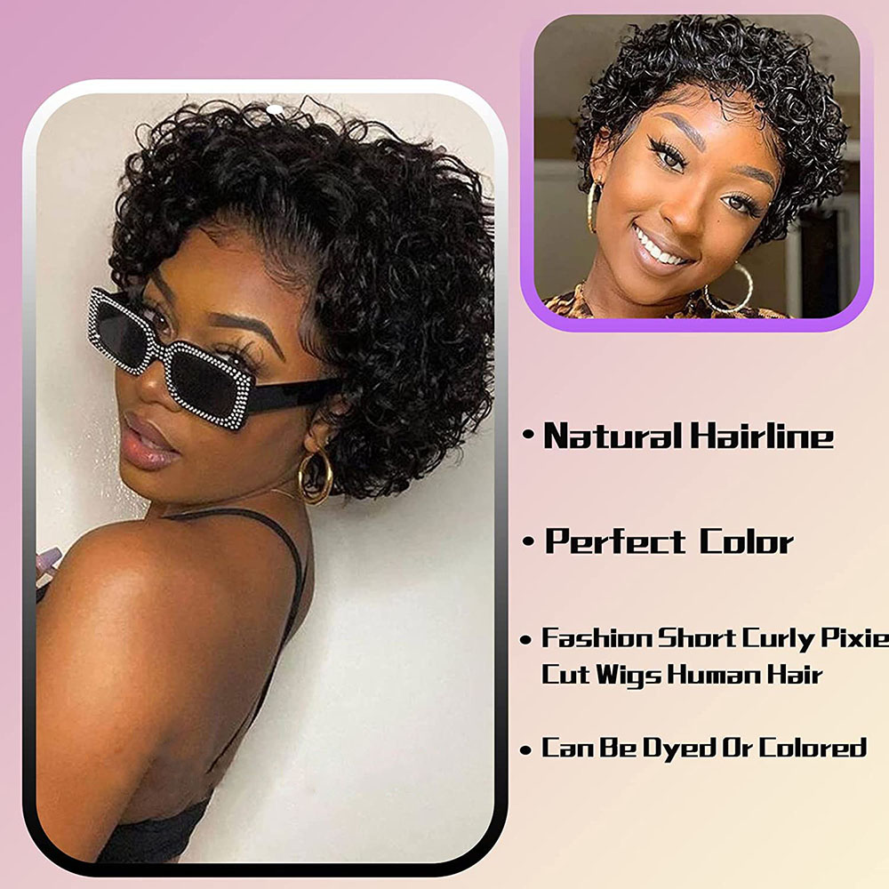 Kısa Peri Kesim Peruk Kıvırcık - Short Pixie Cut Wig Human Hair Cheap incelemesi ve fiyatı