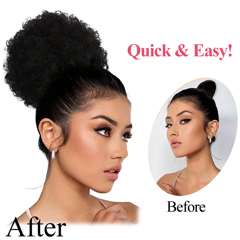 % 100 İnsan Saç 8 Inç Kısa Afr - Drawstring Afro Curly Puff Ponytail incelemesi ve fiyatı