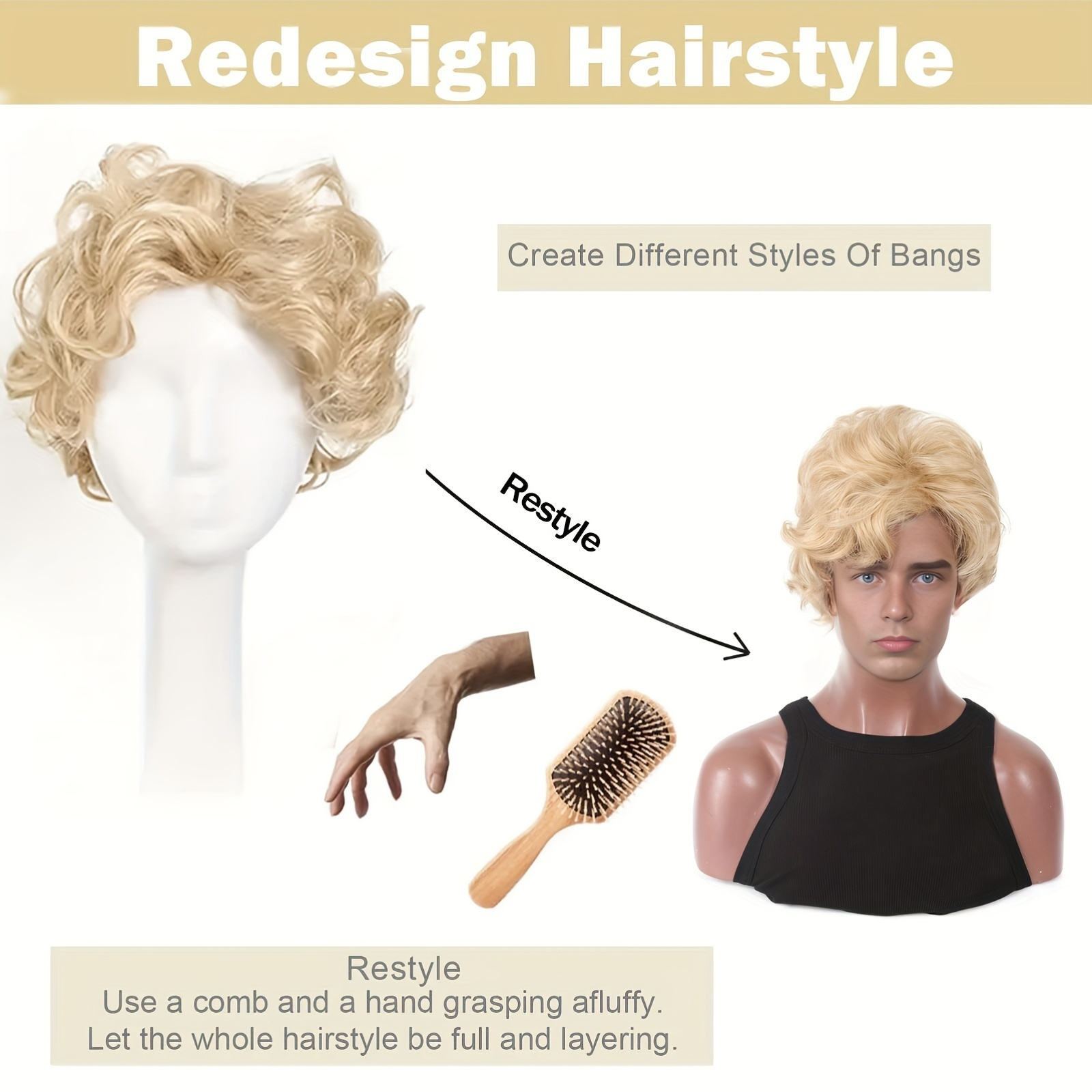 Erkek Sarışın Peruk Kısa Dalga - Synthetic Wigs incelemesi ve fiyatı
