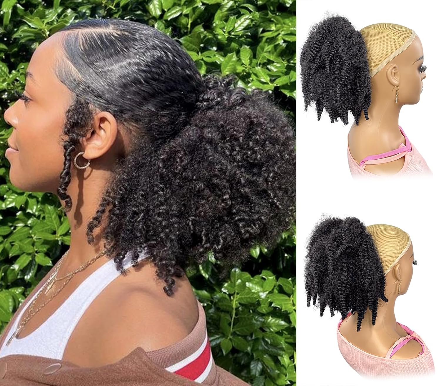 12 inç Kısa Marley Saç İpli At - Drawstring Afro Curly Puff Ponytail incelemesi ve fiyatı