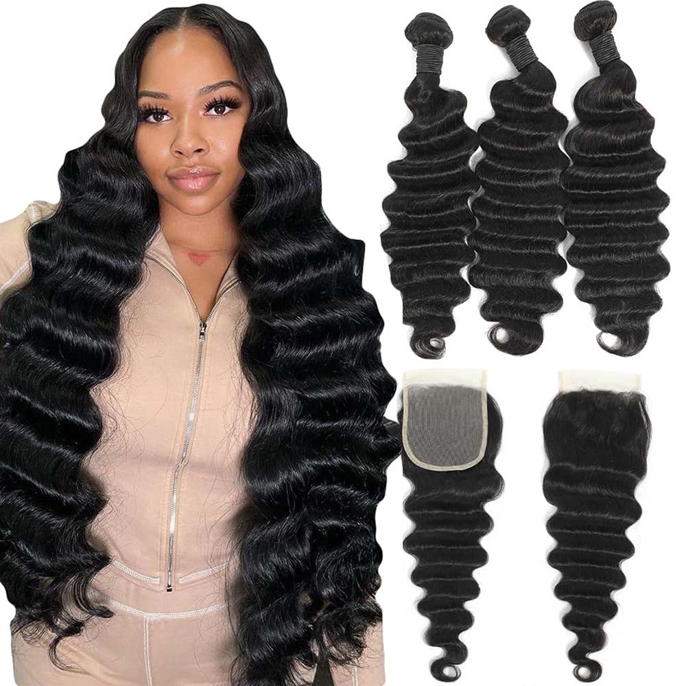 Ham, Düzgün Olmayan Derin Dalg - Deep Wave 3 Bundles With Closure incelemesi ve fiyatı
