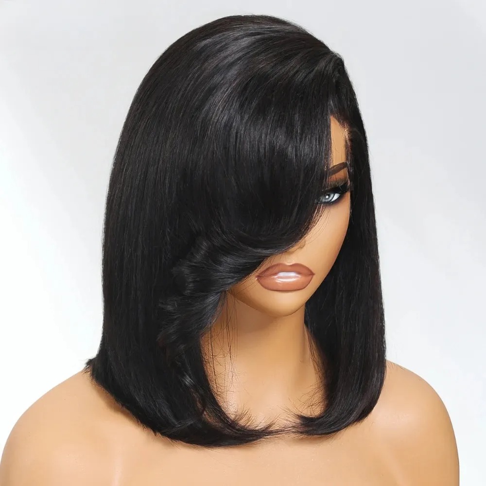 Siyah Kısa Bob Düz Peruk, Kakü - Pre Parted 13X4 Lace Front Bob Wig incelemesi ve fiyatı