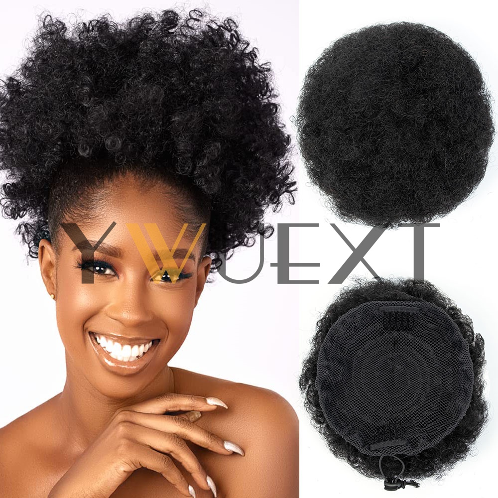 Afro Puff İpli Atkuyruğu Gerçe - Drawstring Afro Curly Puff Ponytail incelemesi ve fiyatı