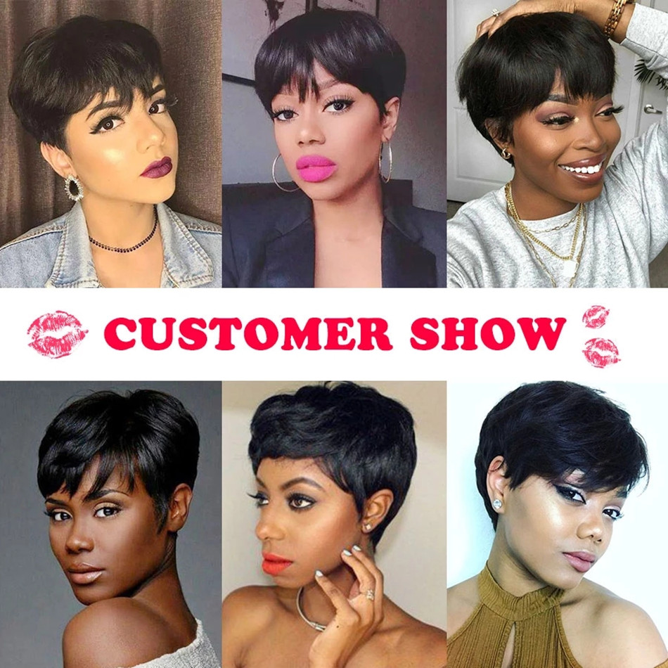 Kadınlar İçin Kısa Pixie Kesim - Short Pixie Cut Wig Human Hair Cheap incelemesi ve fiyatı