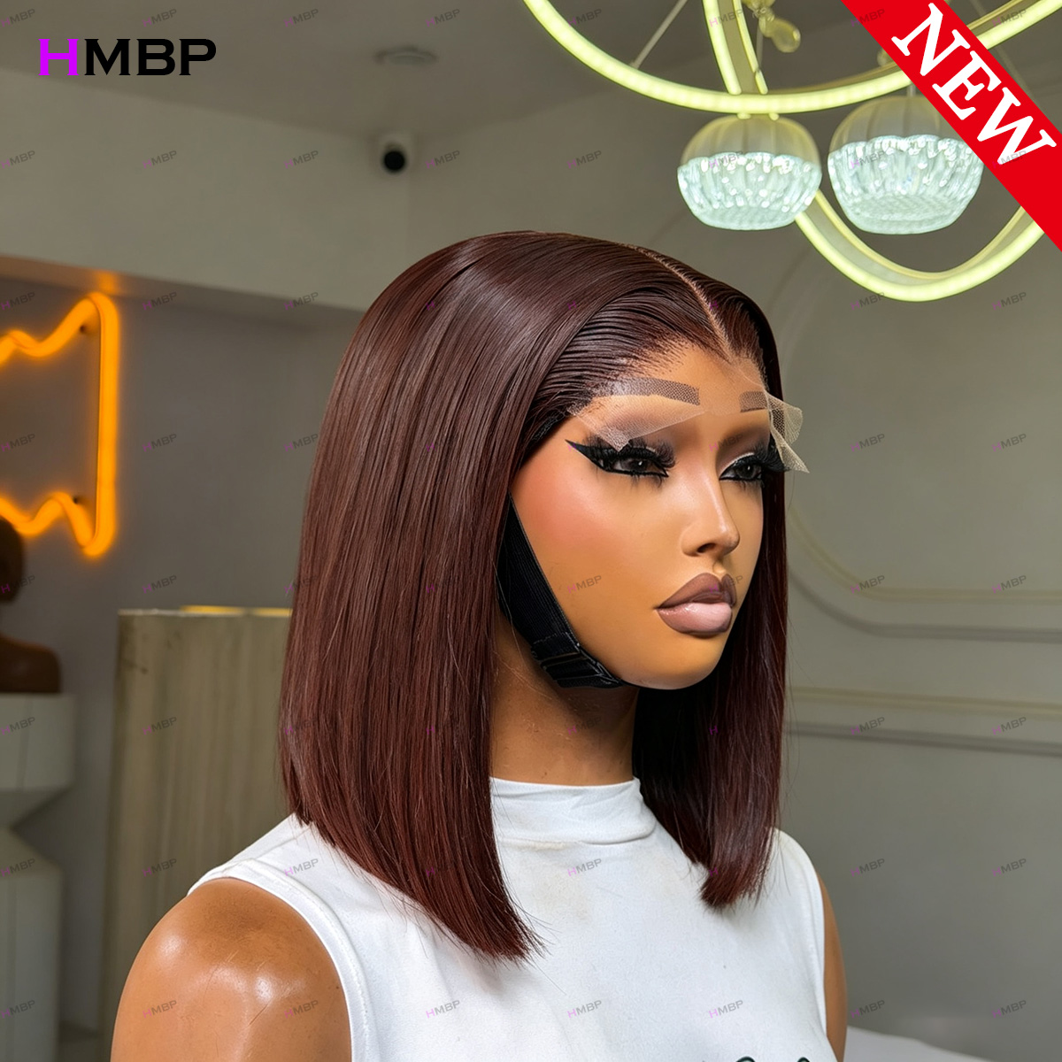 # 33 Koyu Auburn Düz Bob Peruk - Lace Front Wigs incelemesi ve fiyatı