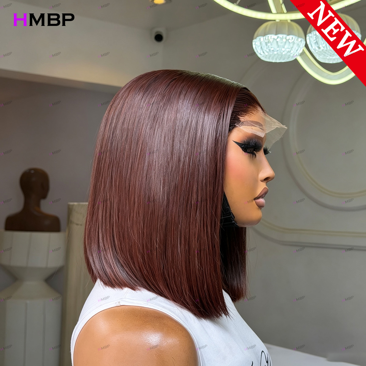 # 33 Koyu Auburn Düz Bob Peruk - Lace Front Wigs incelemesi ve fiyatı