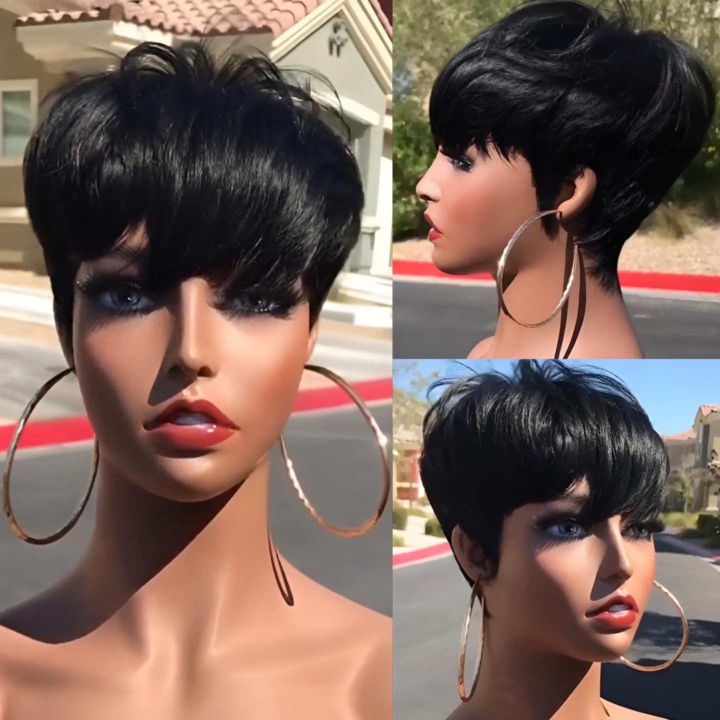 Kısa İnsan Saçı Peruklar Pixie - Short Pixie Cut Wig Human Hair Cheap incelemesi ve fiyatı