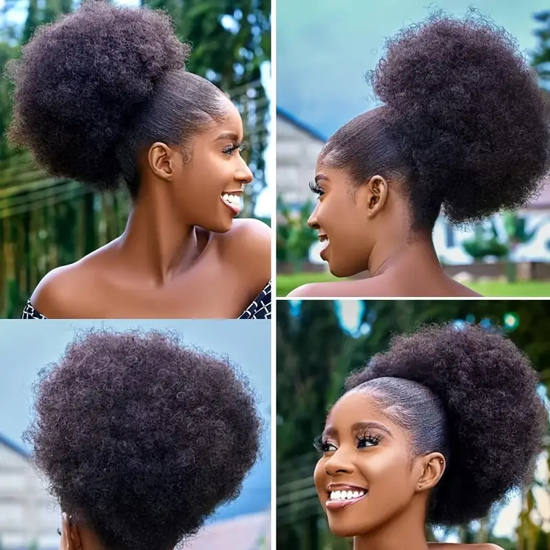1 adet kadın 10 inç Afro Kinky - Drawstring Afro Curly Puff Ponytail incelemesi ve fiyatı