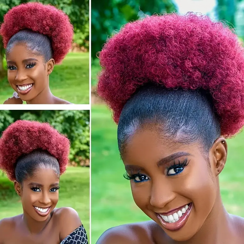 1 adet kadın 10 inç Afro Kinky - Drawstring Afro Curly Puff Ponytail incelemesi ve fiyatı