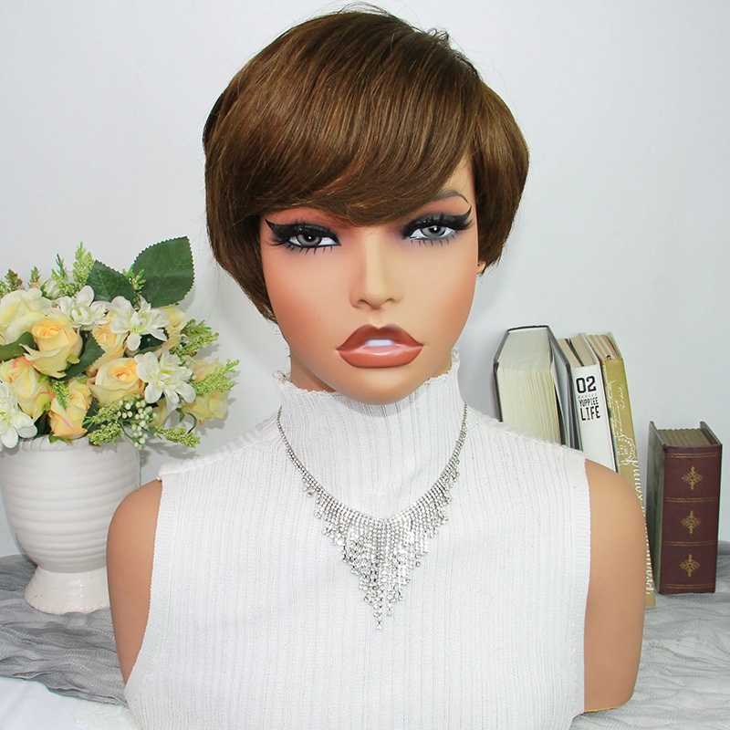Çikolata Kahverengi Pixie Kesi - Short Pixie Cut Wig Human Hair Cheap incelemesi ve fiyatı