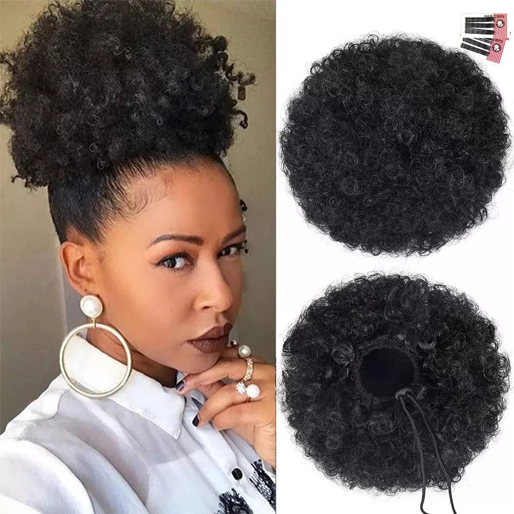 Sentetik 10 Inç Büyük Afro Puf - Drawstring Afro Curly Puff Ponytail incelemesi ve fiyatı