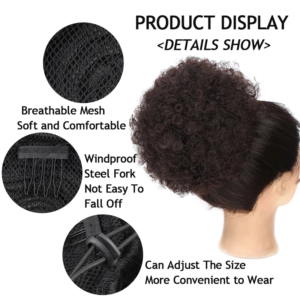 Sentetik 10 Inç Büyük Afro Puf - Drawstring Afro Curly Puff Ponytail incelemesi ve fiyatı