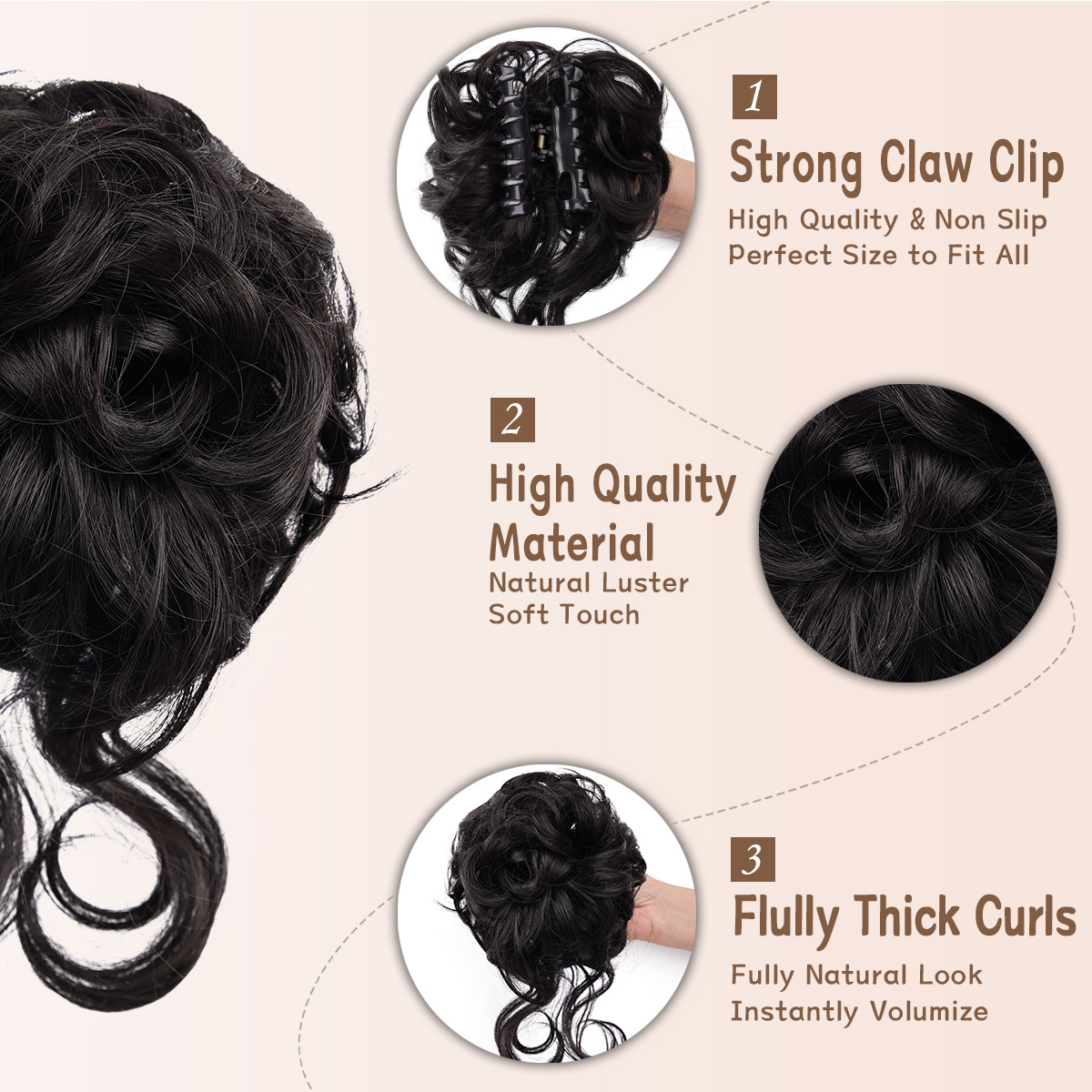 Dağınık Topuz Saç Parçası Penç - Claw Clip Messy Bun Hair Piece incelemesi ve fiyatı